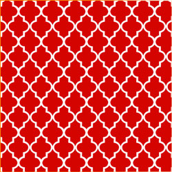 Printed Pattern Vinyl - Glossy - Red and White Quatrefoil 12" x 12" Sheet