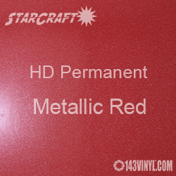 12" x 12" Sheet - StarCraft HD Glossy Permanent Vinyl - Metallic Red 