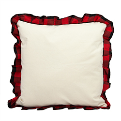 Ruffle Pillow Cover - Red Buffalo Plaid