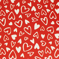 Printed Pattern Vinyl - All the Hearts - Red - 12" x 24"
