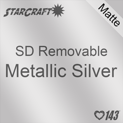 12" x 12" Sheet -StarCraft SD Removable Matte Adhesive - Metallic Silver