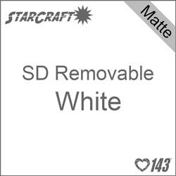 12" x 12" Sheet -StarCraft SD Removable Matte Adhesive - White