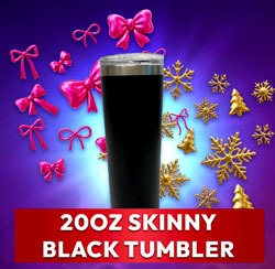 2025 20oz Skinny Black Tumbler Bundle