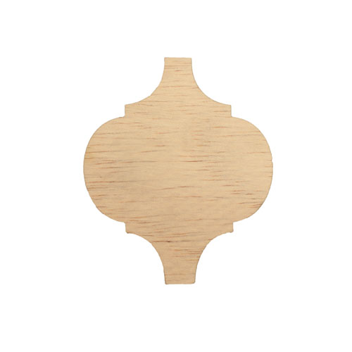 Small Arabesque Ornament Wood Blank - 3" x 2.5" 
