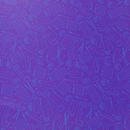 Printed Pattern Vinyl - So Crafty - Amethyst & Teal - 12" x 12" Sheet