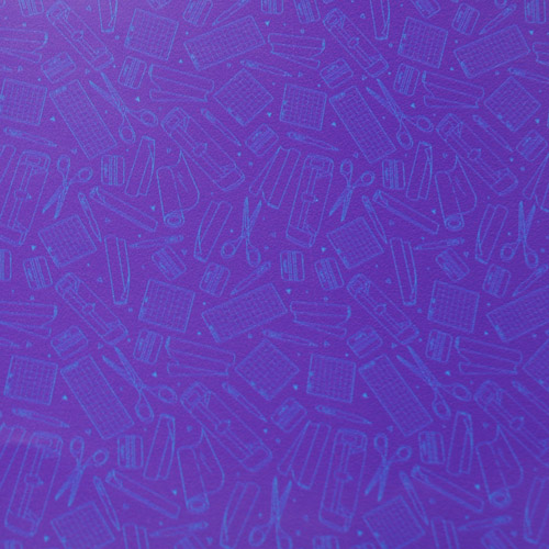 Printed Pattern Vinyl - Matte - So Crafty - Amethyst & Teal - 12" x 12" Sheet