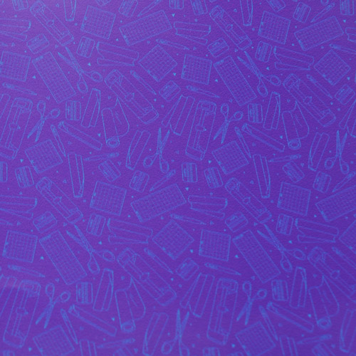 Printed Pattern Vinyl - Matte - So Crafty - Amethyst & Teal - 12" x 24" Sheet