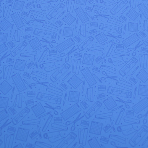 Printed Pattern Vinyl - Matte - So Crafty - Blue - 12" x 12" Sheet