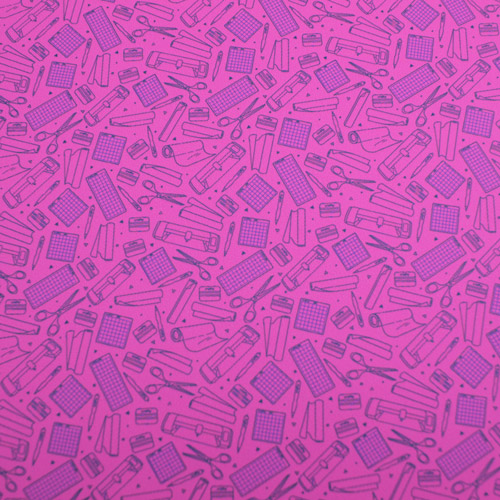 Printed Pattern Vinyl - So Crafty - Pink - 12" x 12" Sheet 