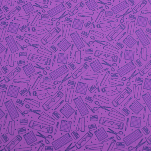 Printed Pattern Vinyl - Matte - So Crafty - Purple - 12" x 12" Sheet  