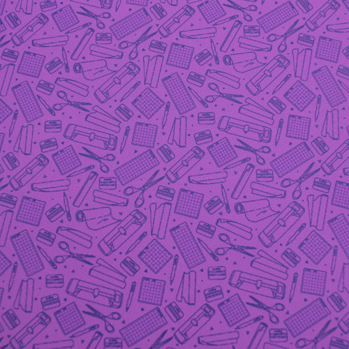 Printed Pattern Vinyl - Matte - So Crafty - Purple - 12" x 24" Sheet
