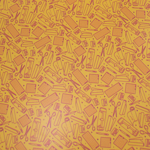 Printed Pattern Vinyl - So Crafty - Yellow - 12" x 12" Sheet