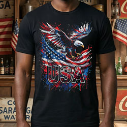 Press Ready Transfer - Halftone Soaring Eagle