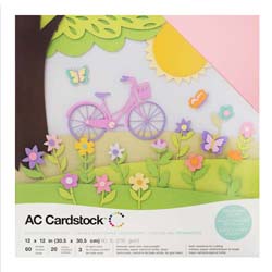 American Craft Cardstock Textured Variety Pack 60 12" x 12" Sheets - Spring