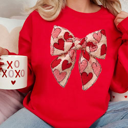 Press Ready Transfer - Threaded Heart Bow