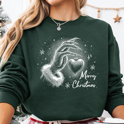 Press Ready Transfer - Vintage Grinch Heart Merry Christmas