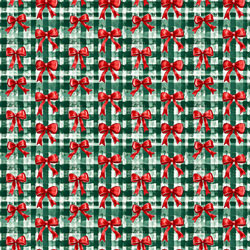 Printed Pattern Vinyl - Glossy - Watercolor Plaid and Bows 12" x 12" Sheet