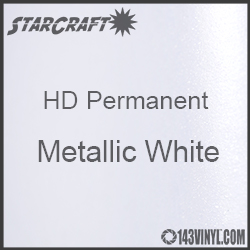 12" x 12" Sheet - StarCraft HD Glossy Permanent Vinyl - Metallic White 