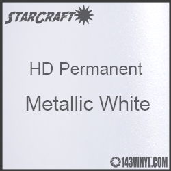 12" x 5' Roll - StarCraft HD Glossy Permanent Vinyl - Metallic White 