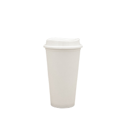 Reusable Coffee Cup with Lid - White