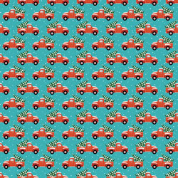 Printed Pattern Vinyl - Winter Truck and Trees - 12" x 12"