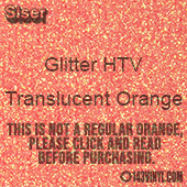 Glitter HTV: 12" x 12" - Translucent Orange