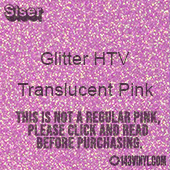Glitter HTV: 8" x 12" - Translucent Pink