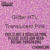 Glitter HTV: 12" x 12" - Translucent Pink