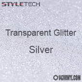 StyleTech Transparent Glitter - Silver - 12" x 24" Sheet