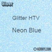 Glitter HTV: 12" x 5 Yard Roll - Neon Blue