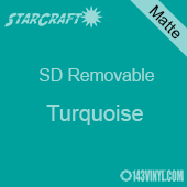 12" x 10 Yard Roll  -StarCraft SD Removable Matte Adhesive -Turquoise