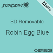 12" x 10 Yard Roll  -StarCraft SD Removable Matte Adhesive -Robin Egg Blue