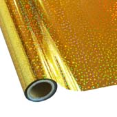 25 Foot Roll of 12" StarCraft Electra Foil - Holographic Gold Stars