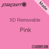 12" x 10 Yard Roll  -StarCraft SD Removable Matte Adhesive - Pink