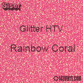 Glitter HTV: 12" x 5 Yard Roll - Rainbow Coral