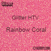 Glitter HTV: 12" x 5 Yard Roll - Rainbow Coral