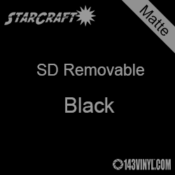 OUTLET: 12" x 12" Sheet -StarCraft SD Removable Matte Adhesive - Black