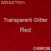 StyleTech Transparent Glitter - Red - 12" x 24" Sheet