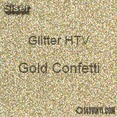 Glitter HTV: 12" x 5 Yard Roll - Gold Confetti