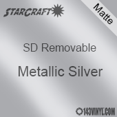 12" x 10 Yard Roll  -StarCraft SD Removable Matte Adhesive - Metallic Silver