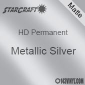 12" x 24" Sheet - StarCraft HD Matte Permanent Vinyl - Metallic Silver