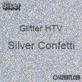 Glitter HTV: 12" x 5 Yard Roll - Silver Confetti