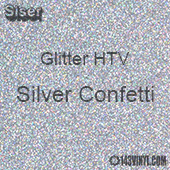 Glitter HTV: 12" x 12" - Silver Confetti