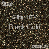 Glitter HTV: 12" x 5 Yard Roll - Black Gold