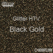 Glitter HTV: 12" x 20" - Black Gold