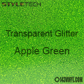 StyleTech Transparent Glitter - Apple Green - 12"x24" Sheet