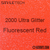 StyleTech 2000 Ultra Glitter - 164 Fluorescent Red - 12"x24" Sheet