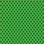 Printed Pattern Vinyl - Glossy - Green and White Small Quatrefoil 12" x 24" Sheet