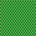 Printed Pattern Vinyl - Glossy - Green and White Small Quatrefoil 12" x 24" Sheet