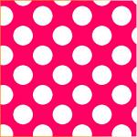 Printed Pattern Vinyl - Glossy - Very Hot Pink White Polka Dots 12" x 12" Sheet